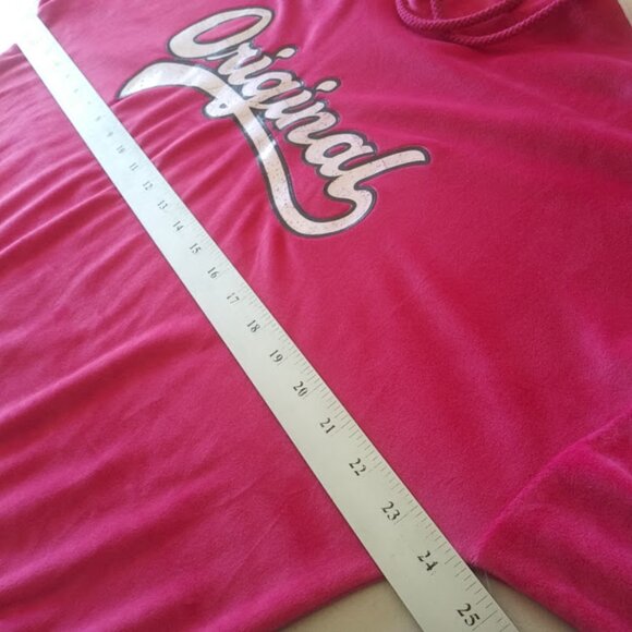 No Boundaries women's size 15-17 XL pink and white velour hoodie sweatshirt - Picture 9 of 15